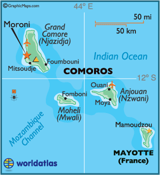Comores Iles carte